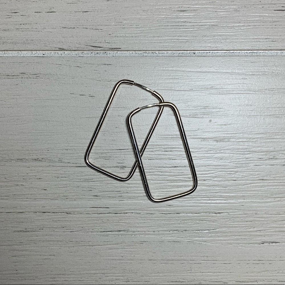925 Silver Rectangle Earrings